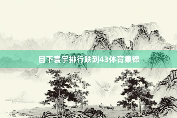 目下寰宇排行跌到43体育集锦