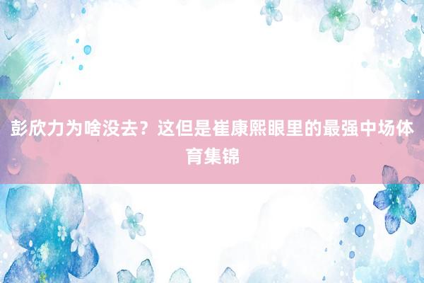 彭欣力为啥没去？这但是崔康熙眼里的最强中场体育集锦