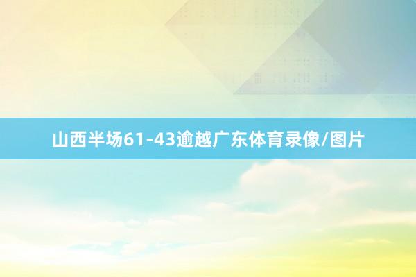 山西半场61-43逾越广东体育录像/图片