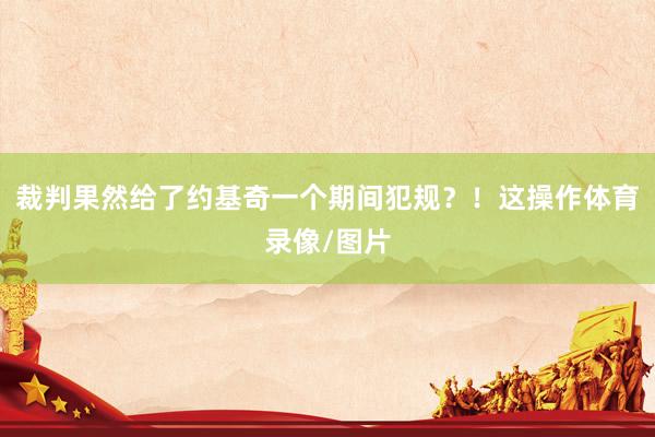 裁判果然给了约基奇一个期间犯规？！这操作体育录像/图片