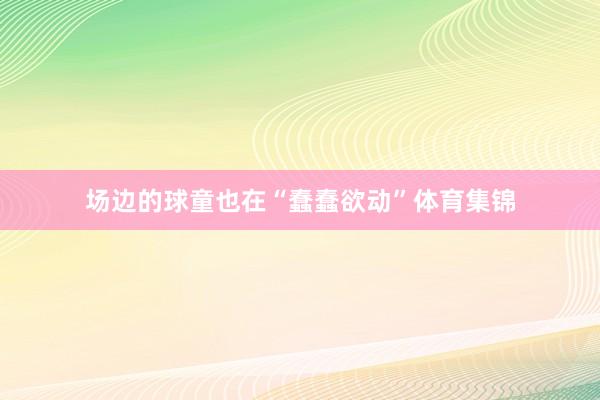 场边的球童也在“蠢蠢欲动”体育集锦