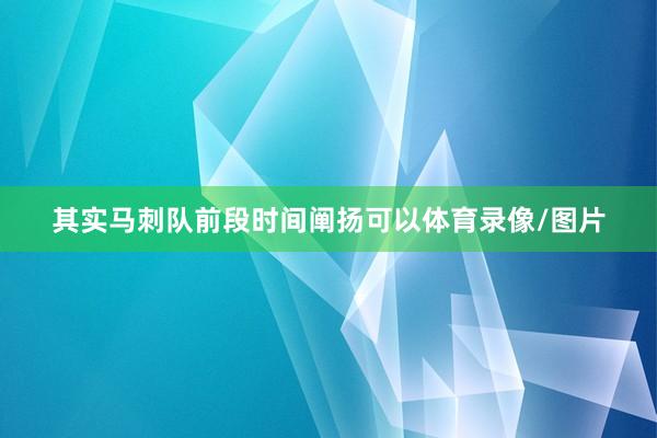 其实马刺队前段时间阐扬可以体育录像/图片