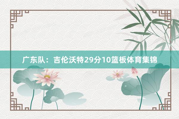 广东队：吉伦沃特29分10篮板体育集锦