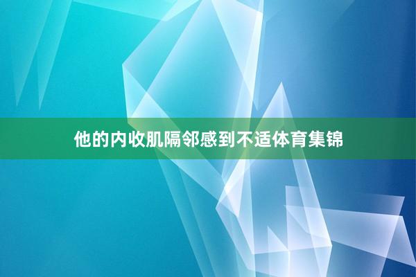 他的内收肌隔邻感到不适体育集锦