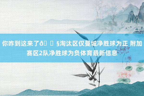 你咋到这来了😧淘汰区仅曼城净胜球为正 附加赛区2队净胜球为负体育最新信息