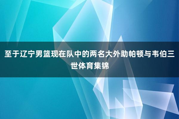 至于辽宁男篮现在队中的两名大外助帕顿与韦伯三世体育集锦