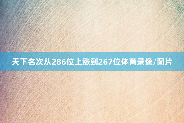 天下名次从286位上涨到267位体育录像/图片