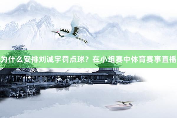为什么安排刘诚宇罚点球？在小组赛中体育赛事直播
