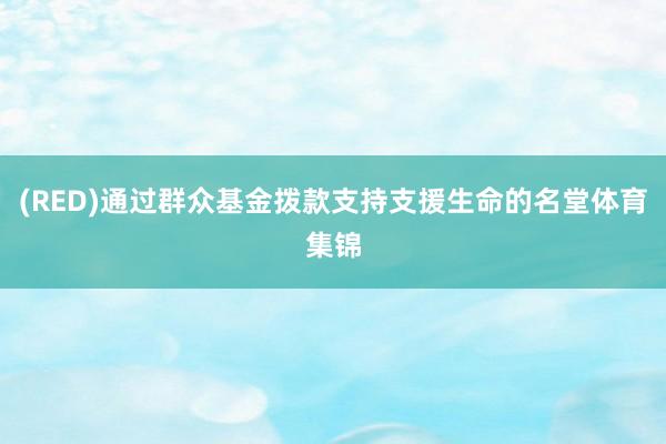 (RED)通过群众基金拨款支持支援生命的名堂体育集锦