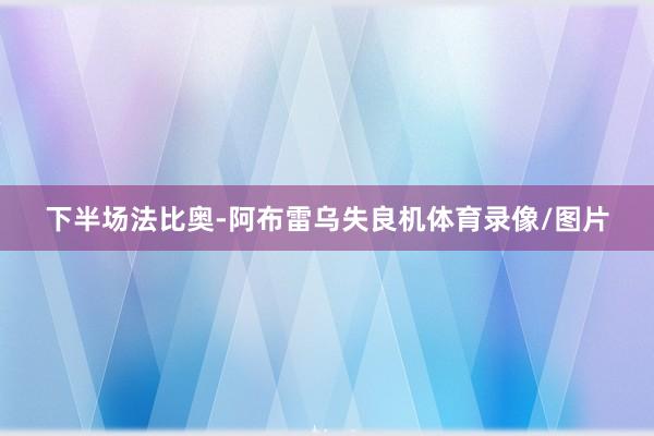 下半场法比奥-阿布雷乌失良机体育录像/图片