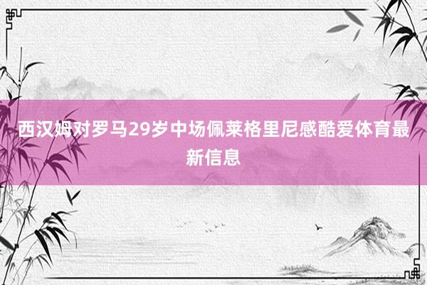 西汉姆对罗马29岁中场佩莱格里尼感酷爱体育最新信息