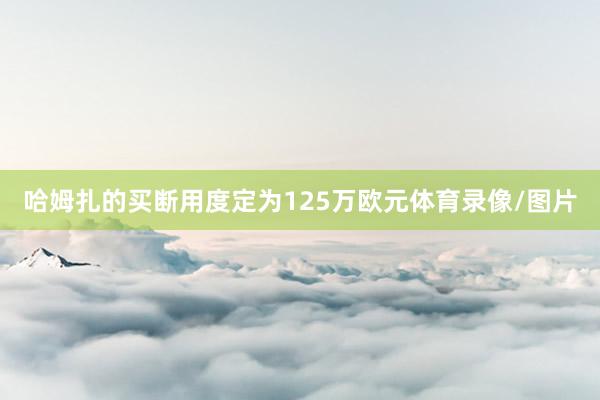 哈姆扎的买断用度定为125万欧元体育录像/图片