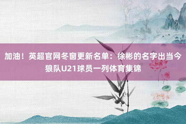 加油！英超官网冬窗更新名单：徐彬的名字出当今狼队U21球员一列体育集锦