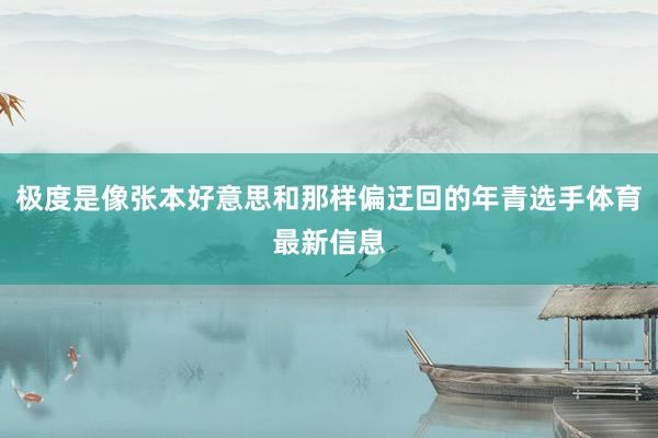 极度是像张本好意思和那样偏迂回的年青选手体育最新信息