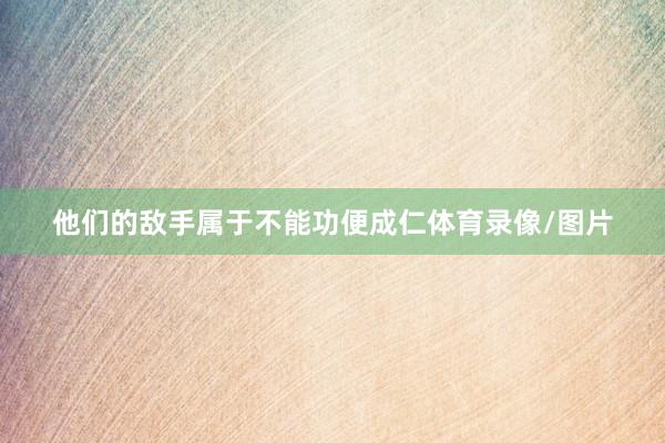 他们的敌手属于不能功便成仁体育录像/图片